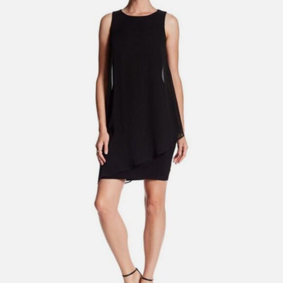 EUC - Vince Camuto Asymmetrical Chiffon Overlay Dress - Picture 7 of 8